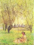 Woman Seated Under the Willows Claude Monet
